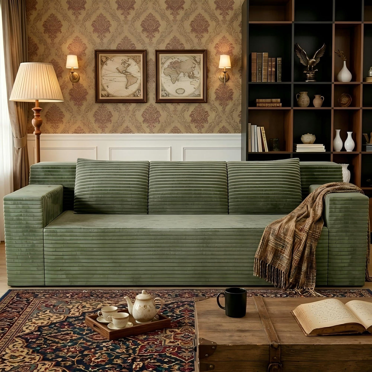 Corduroy Floor Loveseat