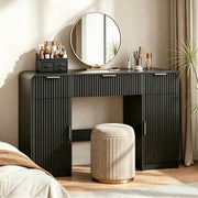 Fluted Vanity Desk with Storage