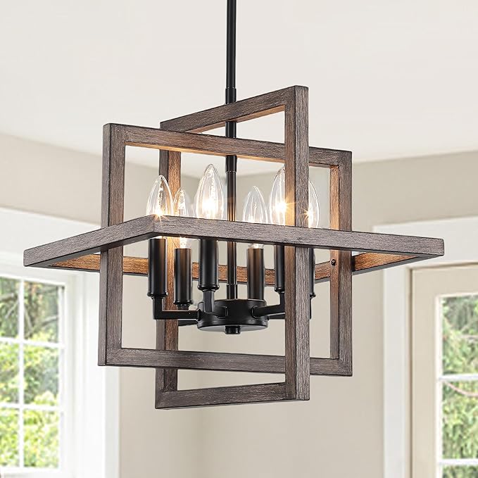 6-Light Geometric Pendant Chandelier