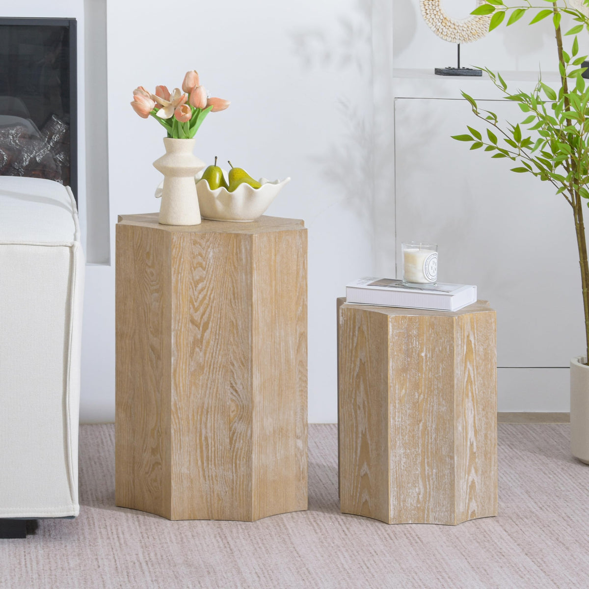 Octagonal Nesting Tables, Set of 2