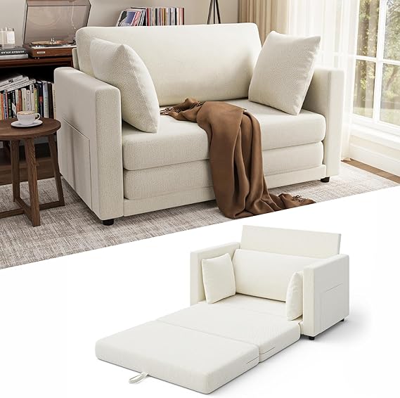 Convertible Sofa Bed with Pull-Out Sleeper