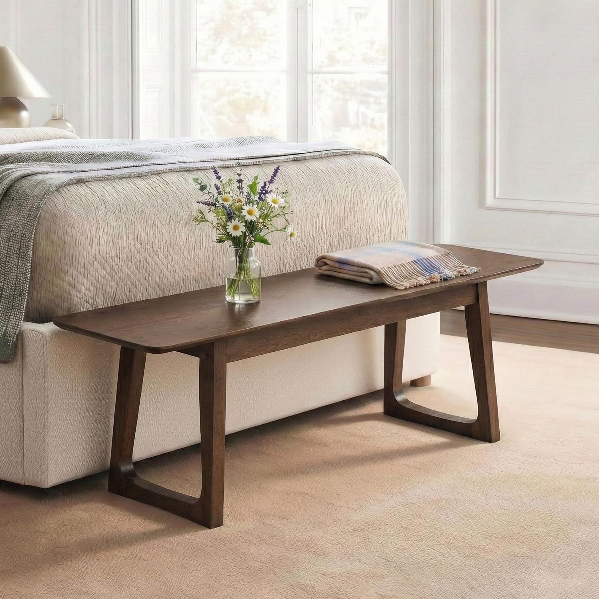 Walnut Wood Dining Bench
