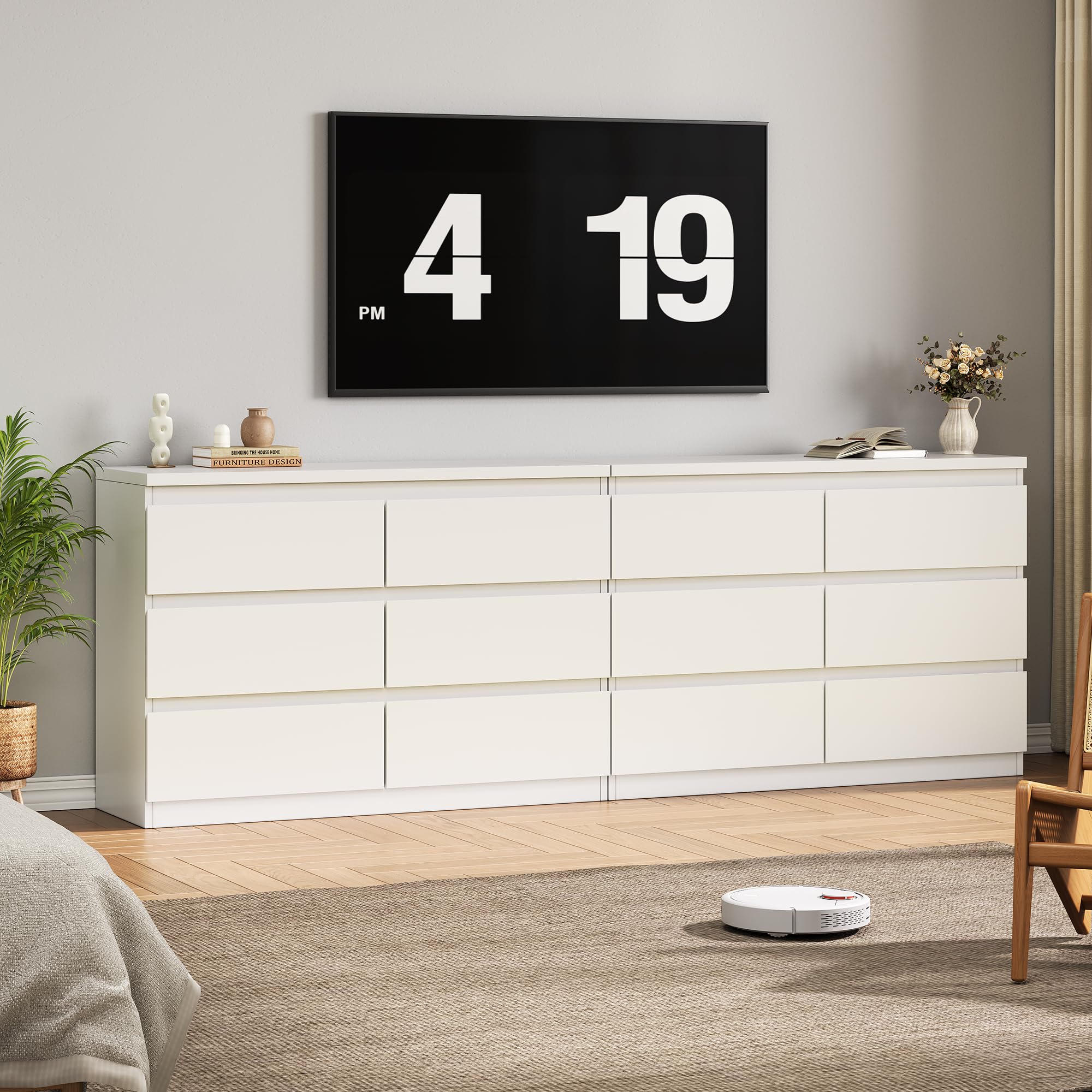 6-Drawer Wood Dresser with Deep Storage
