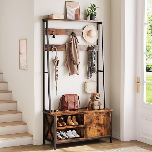 White Hall Tree with Storage Bench