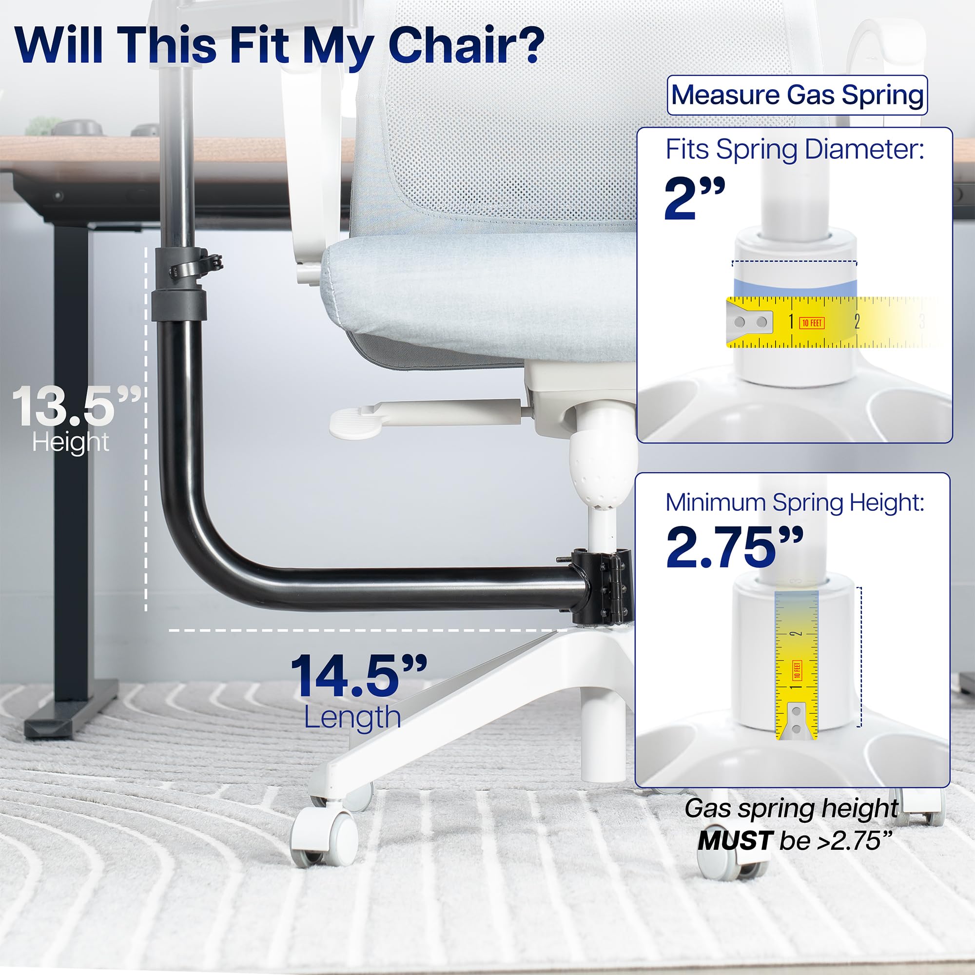 Chair-Mounted Keyboard & Mouse Tray with 360° Rotation