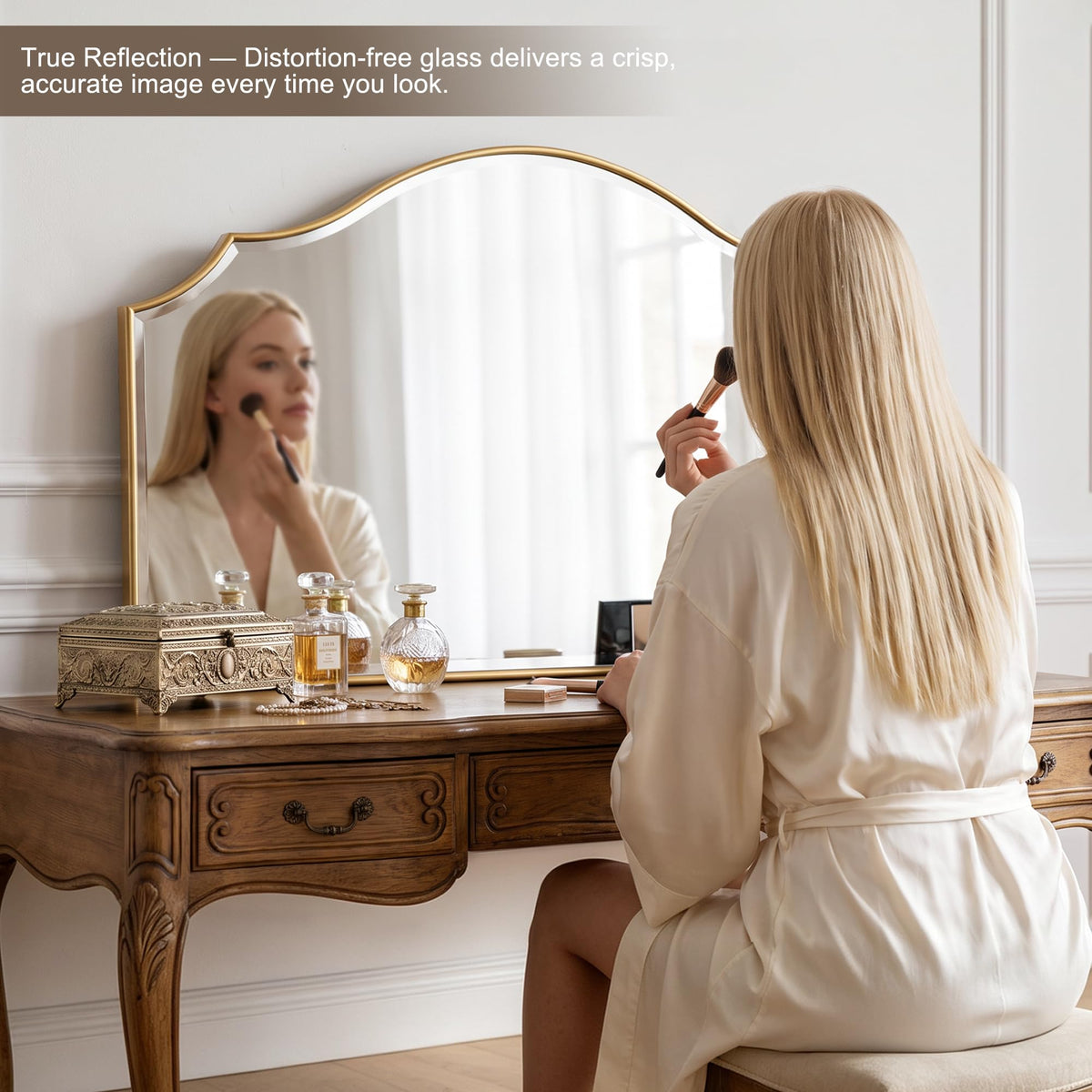Gold Scalloped Arched Wall Mirror