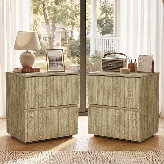 Fluted 2-Drawer Nightstands Set of 2