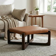 Square Faux Leather Ottoman Coffee Table