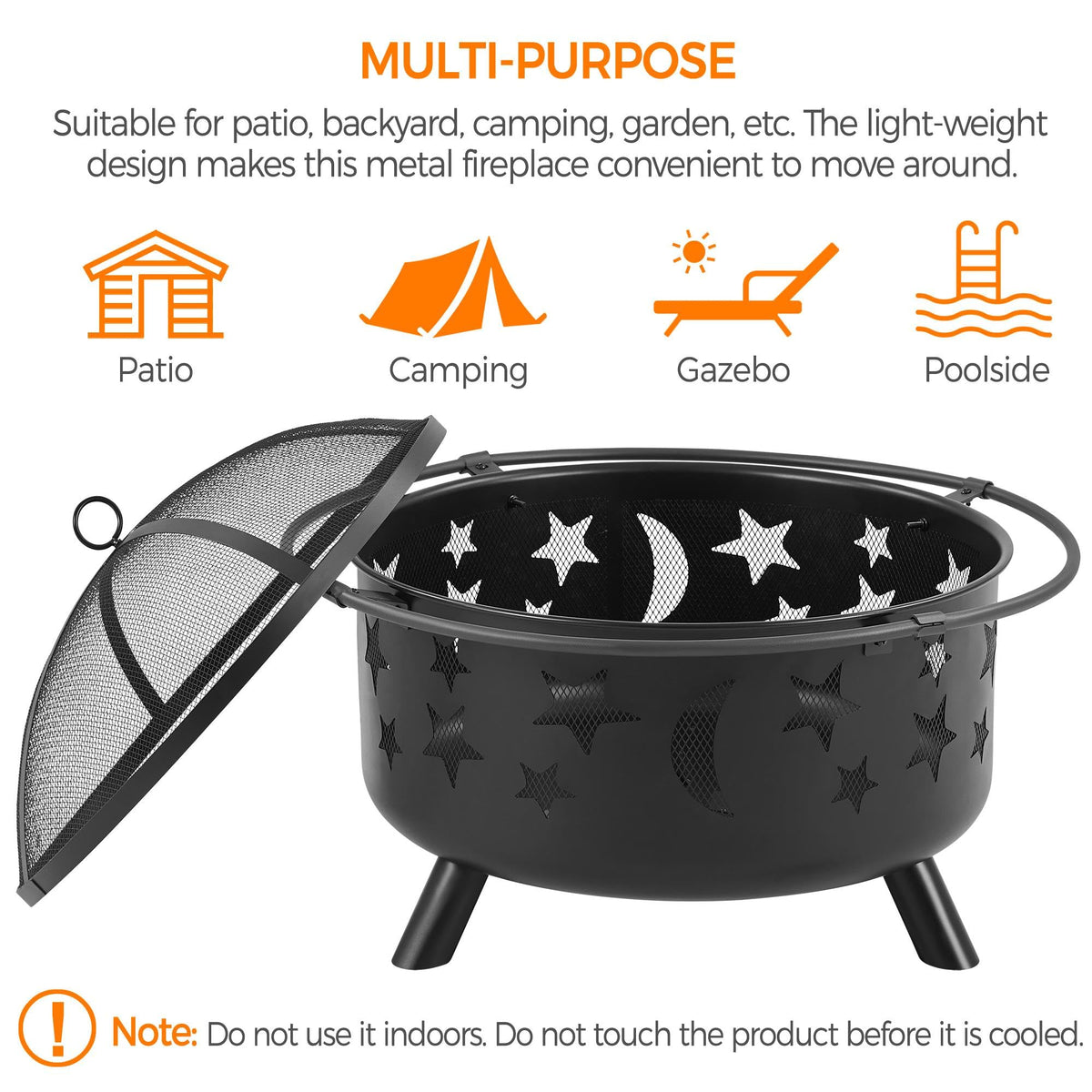 Yaheetech 30in Fire Pits for Outside Wood Burning Outdoor Fireplace