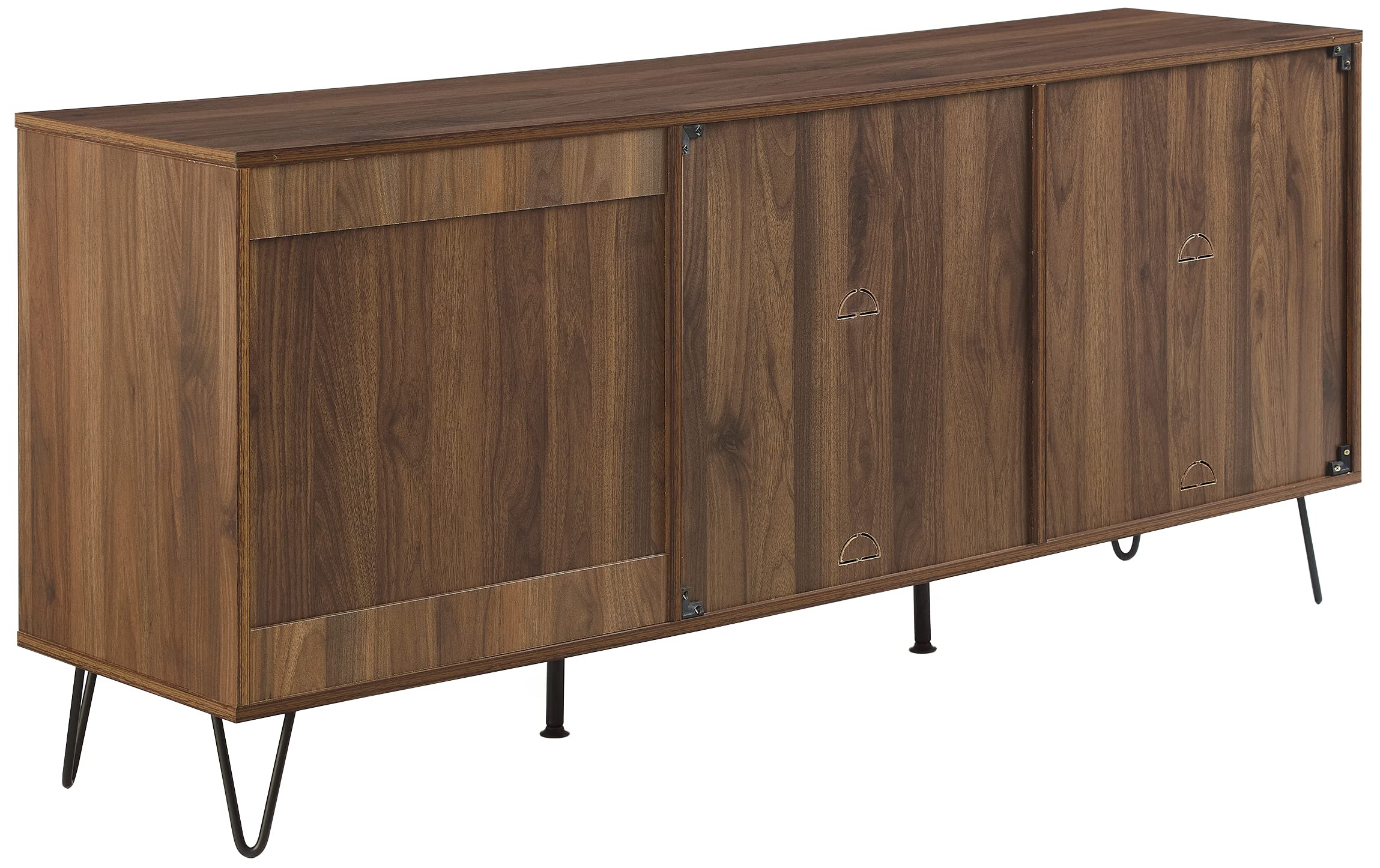 Mid-Century Record Storage Sideboard – Brown Oak