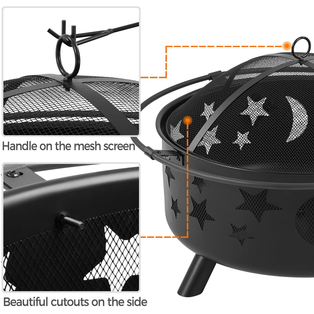 Yaheetech 30in Fire Pits for Outside Wood Burning Outdoor Fireplace
