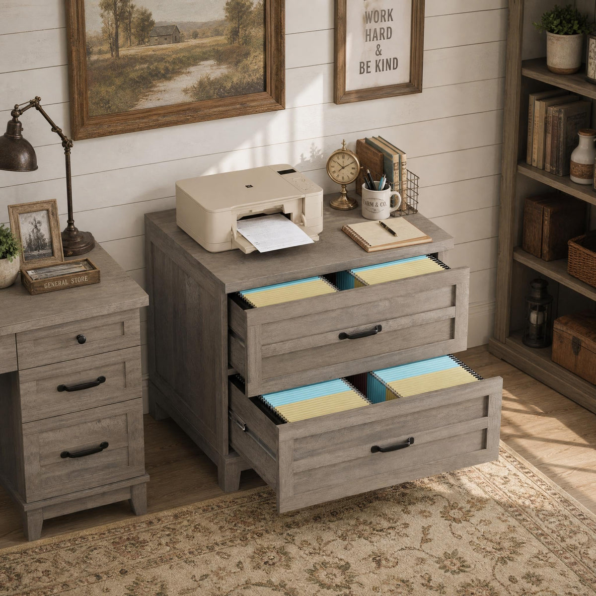 2-Drawer Farmhouse Lateral File Cabinet