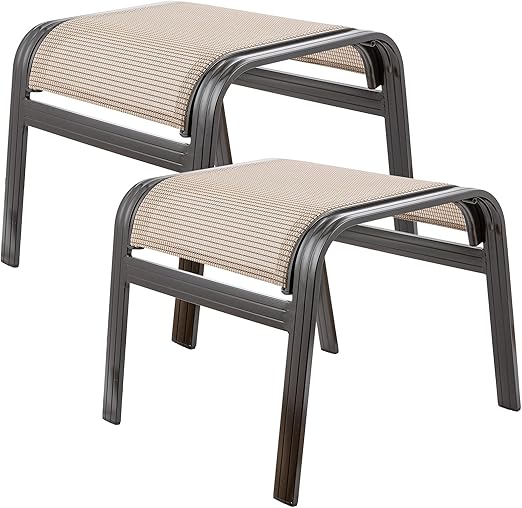 Outdoor Patio Ottomans Set of 2