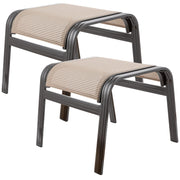Blacky Rabbit Outdoor Footstools Metal Patio Chairs Outdoor Ottoman Furniture Outside Footrests Small Seat Set of 2 for Garden,Balcony,Lawn, 22 inches *20 inches *17 inches