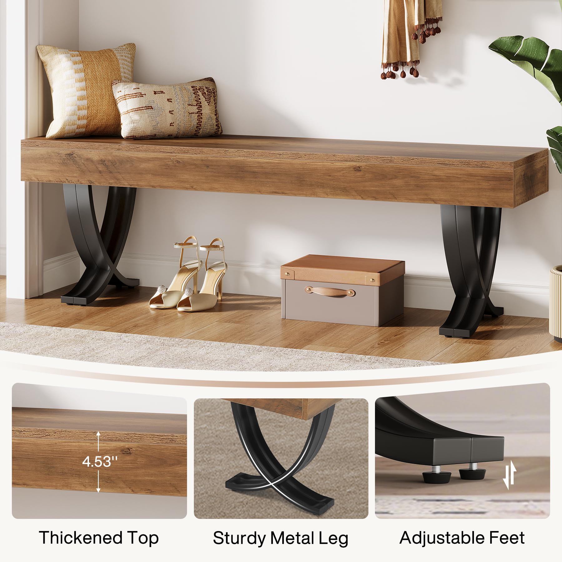 Industrial Entryway Shoe Bench