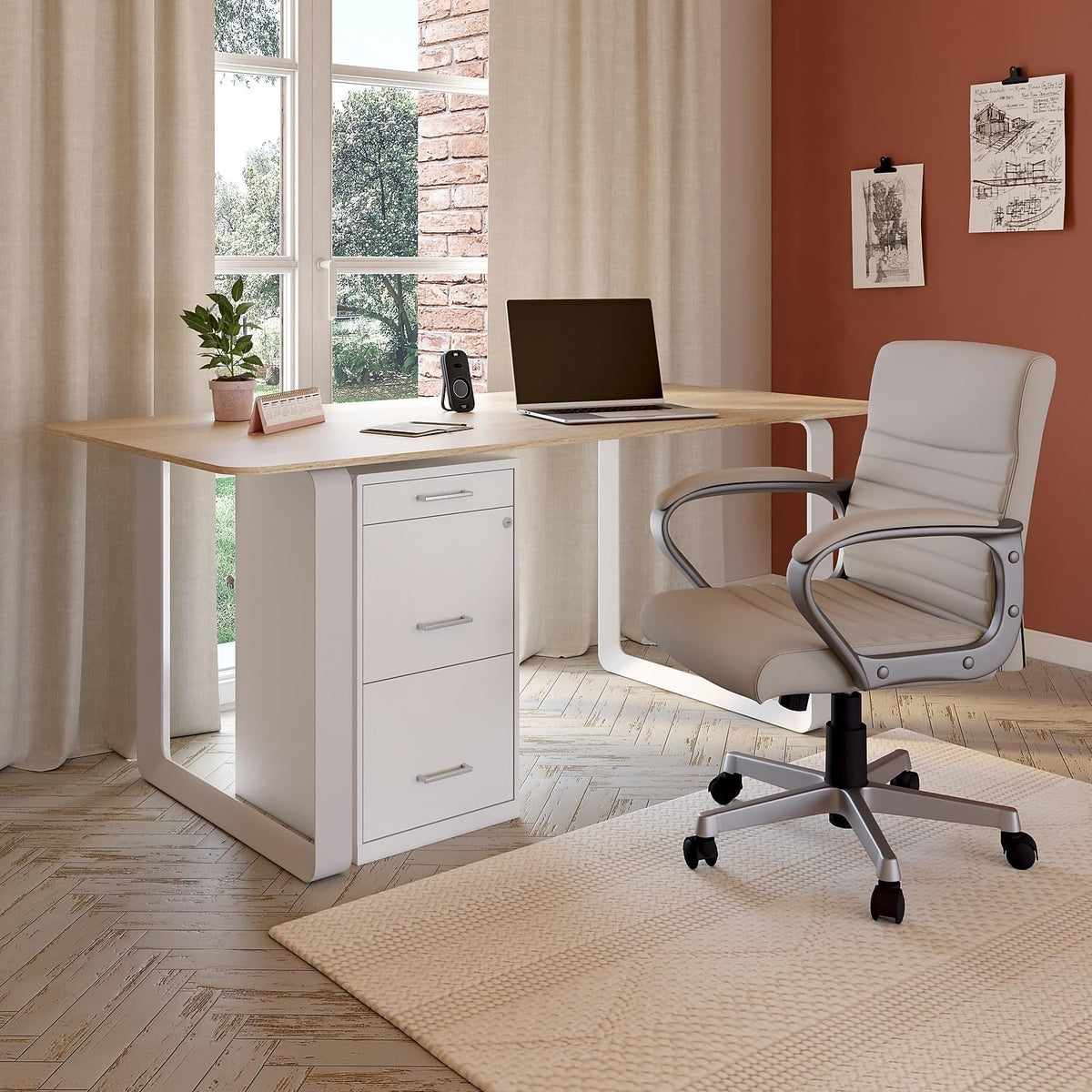 3-Drawer Lockable File Cabinet