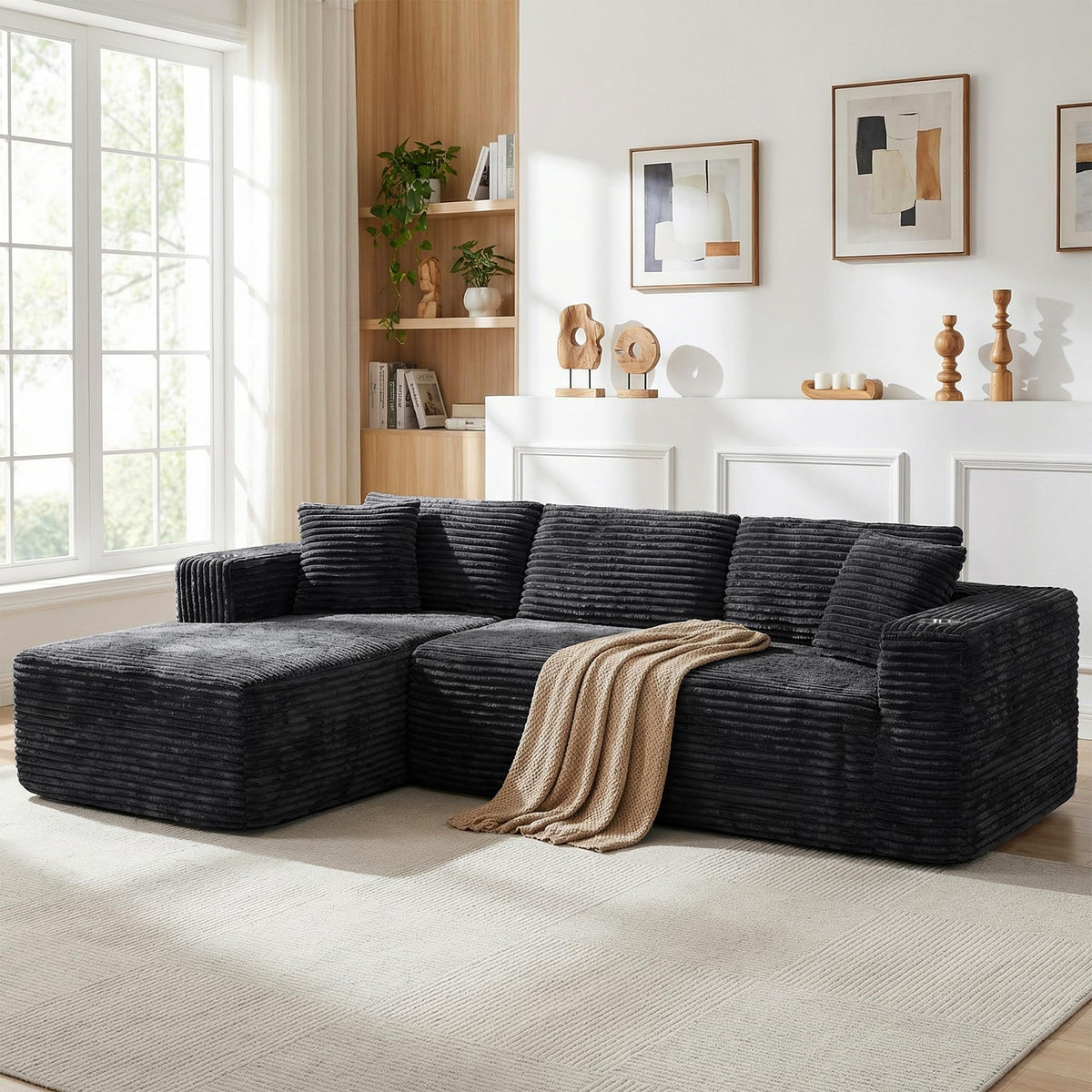 Modular L-Shaped Cloud Sectional Sofa