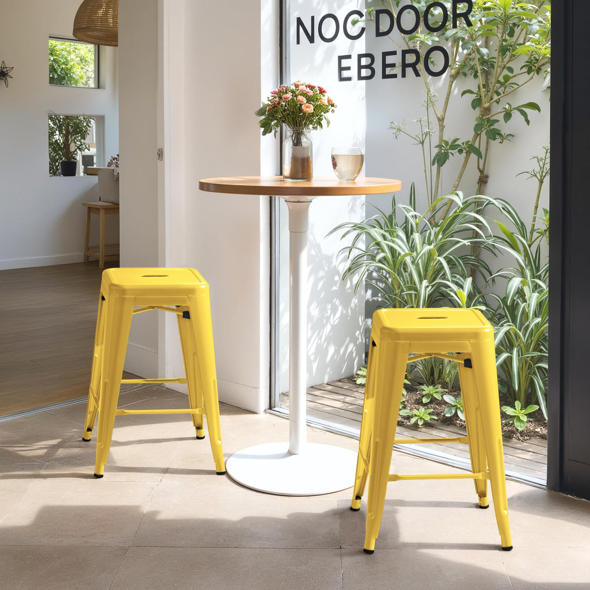 Stackable Metal Counter Stools, Set of 4