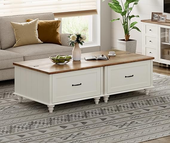 Farmhouse Lift Top Coffee Table with Storage