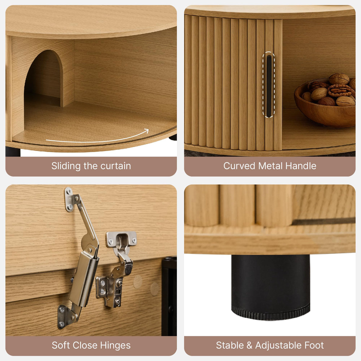 Round Fluted Storage Coffee Table