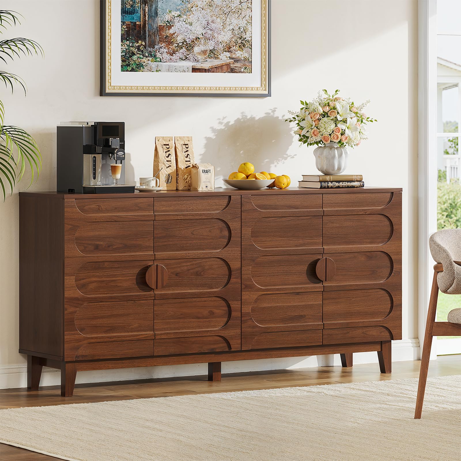 63" Sideboard Buffet Cabinet with Adjustable Shelves