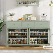 55" Buffet Cabinet with Storage & Fluted Glass Doors