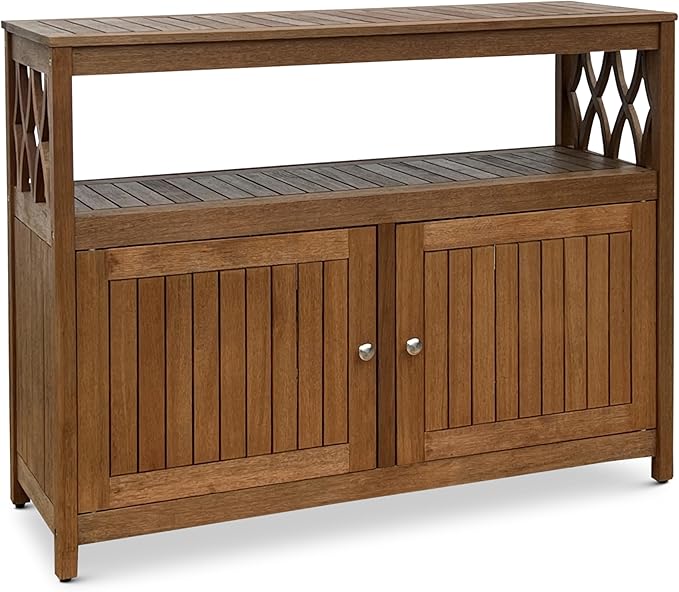 Outdoor Eucalyptus Sideboard Buffet Cabinet with Storage