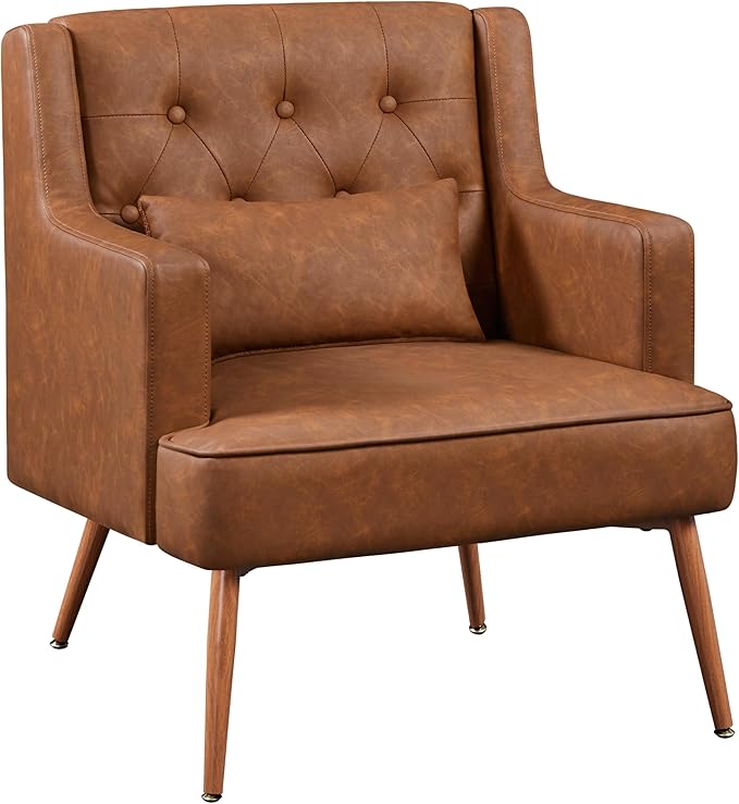 PU Leather Accent Armchair Set of 2