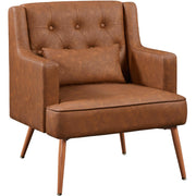 Mid-Century PU Leather Accent Chair