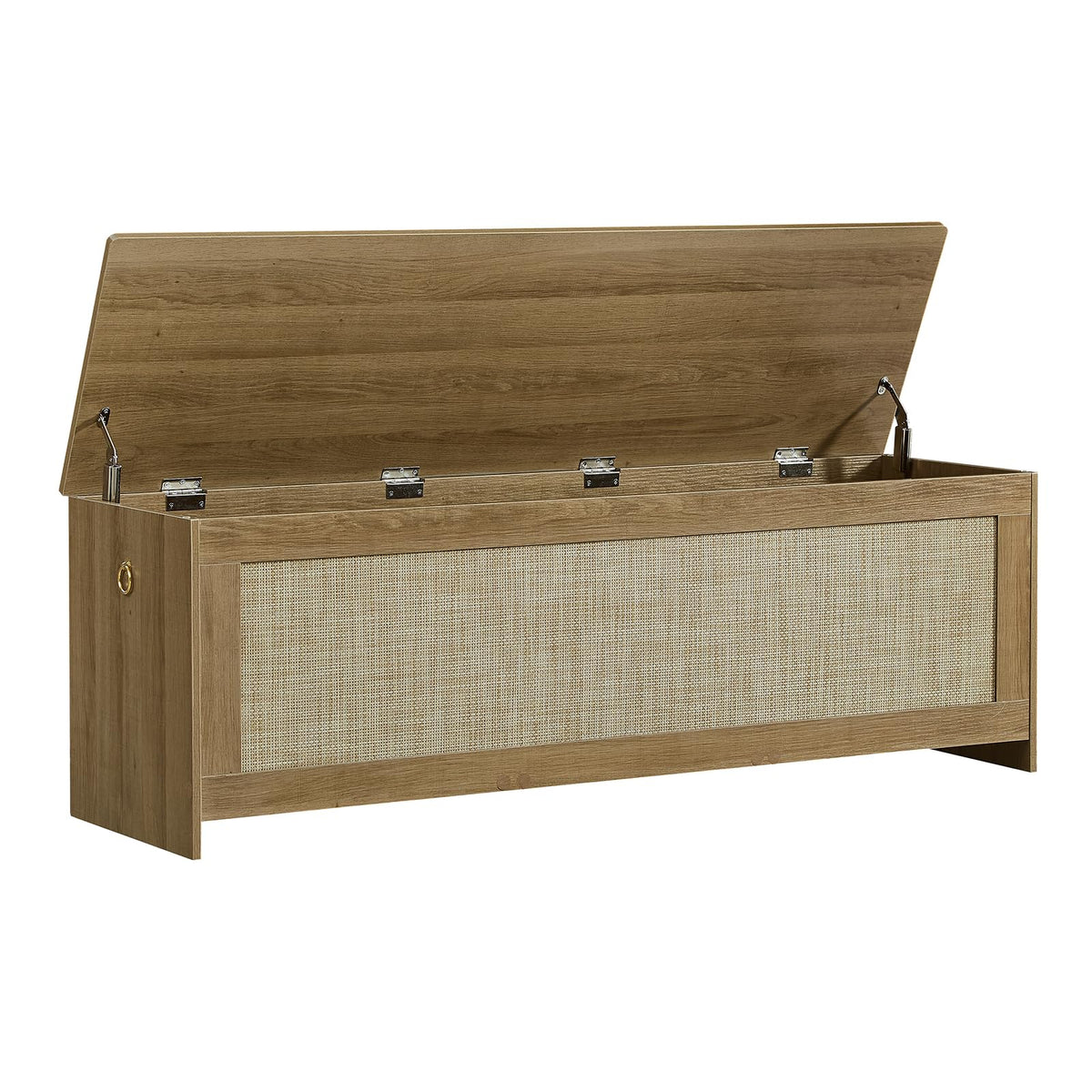 ZenFang 55.1" Storage Chest Extra Large,Rattan Storage Bench(Cherry Brown)