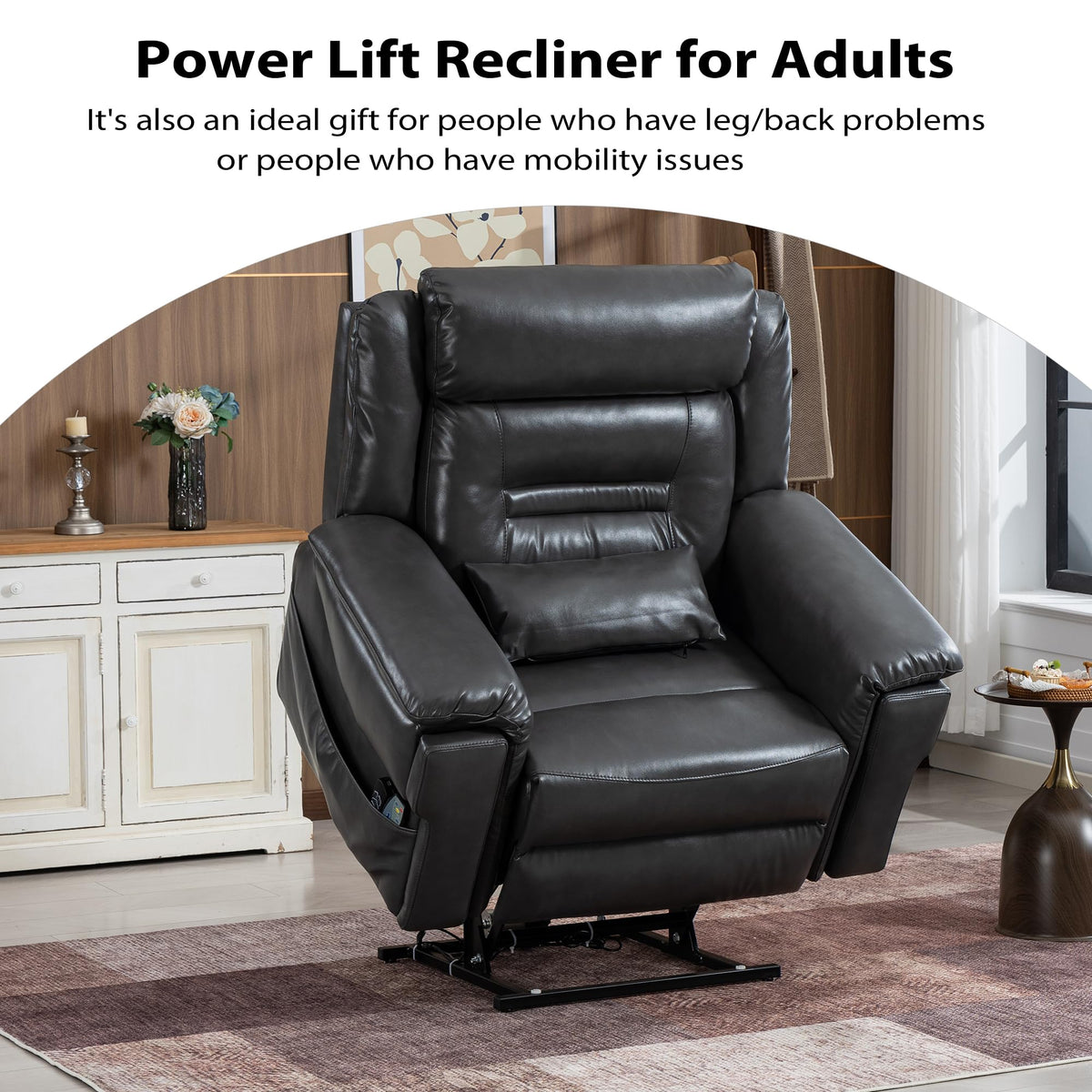 JIKFRIMA Oversized Big Man 400lbs Power Lift Recliner Chair for Adults