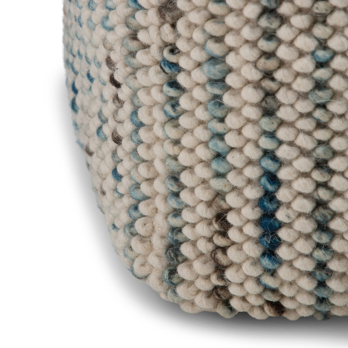 SIMPLIHOME Zoey 18" Wide Cube Pouf in Multi-Beige Wool and Cotton