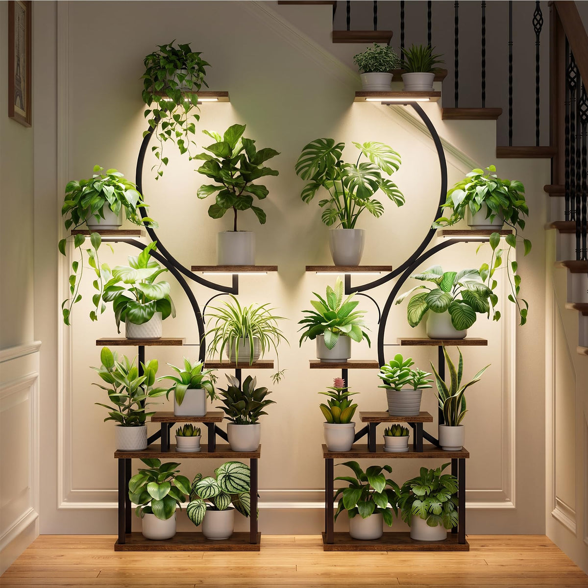 8-Tier Plant Stand Set with Grow Lights