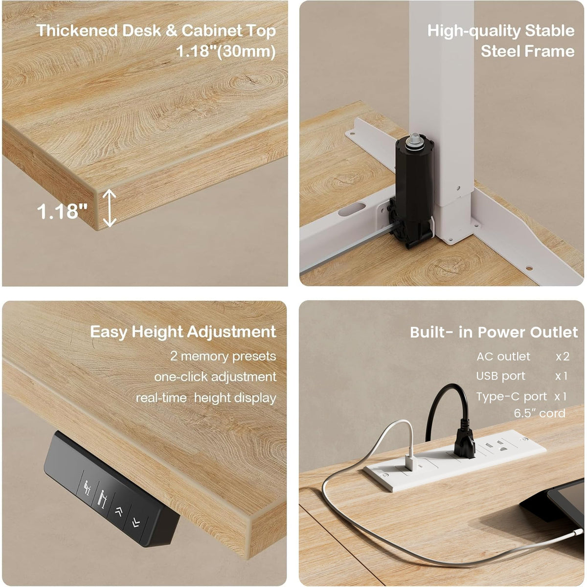 L-Shaped Standing Desk with Storage