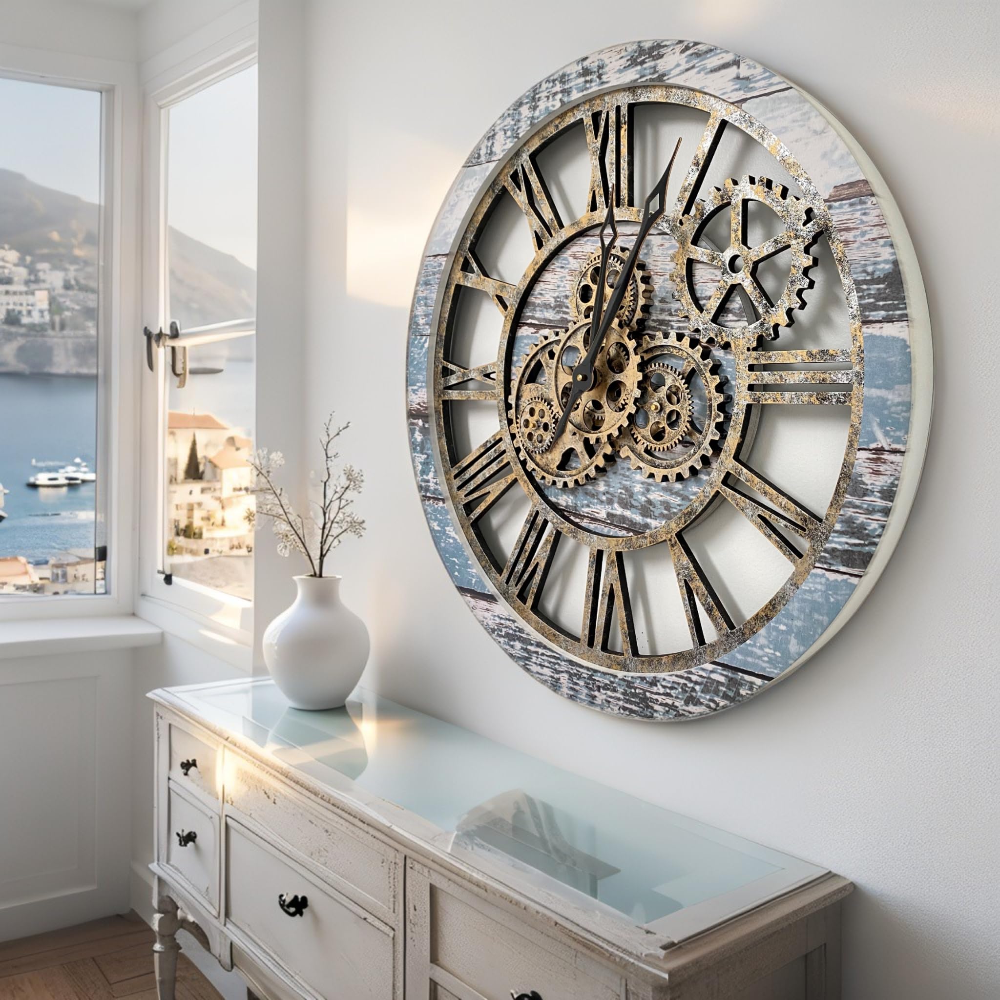 Industrial Moving Gear Wall Clock