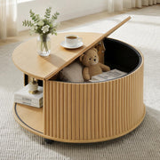 Round Fluted Storage Coffee Table