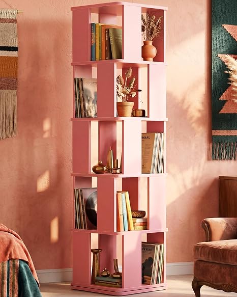 5-Tier 360° Rotating Corner Bookshelf
