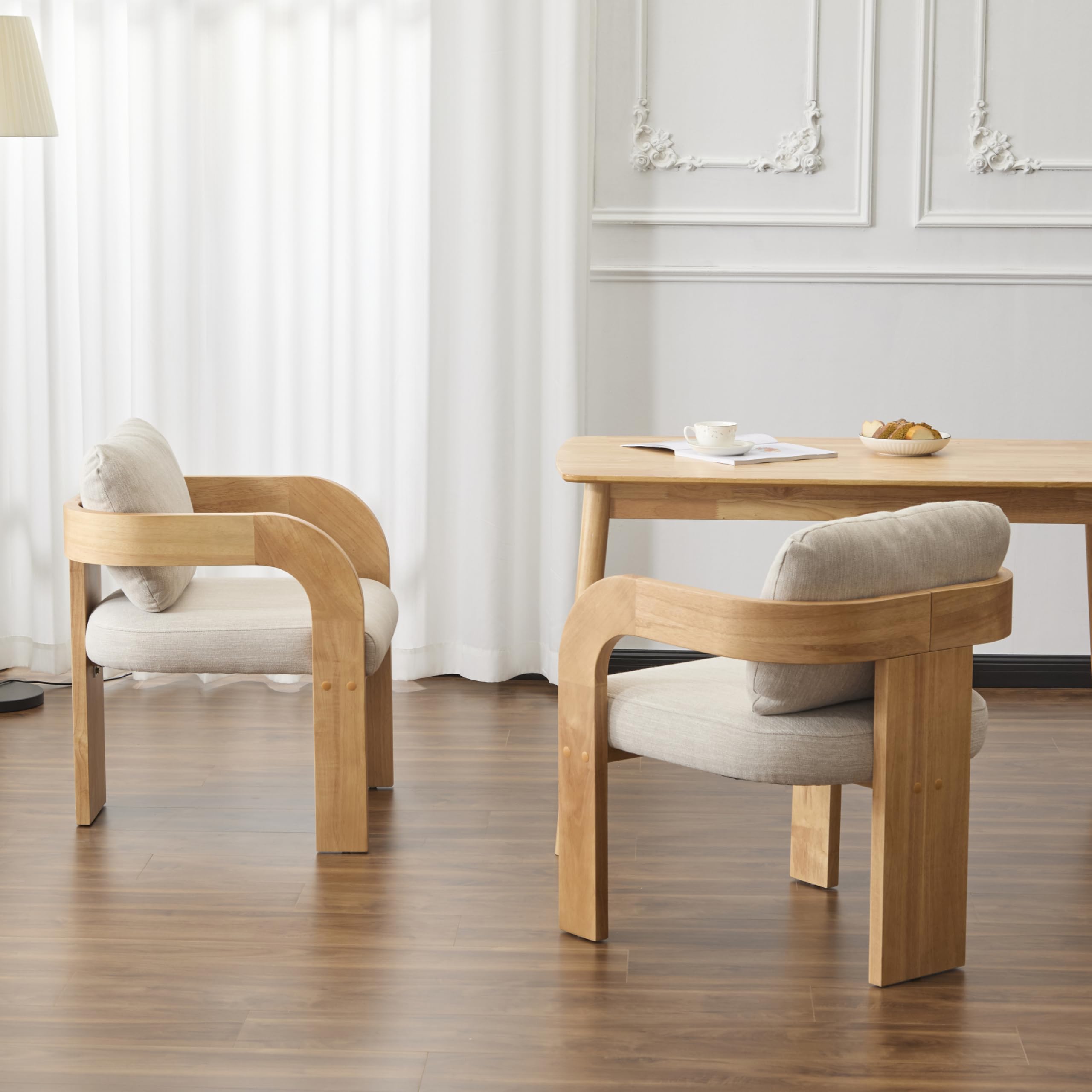 Upholstered Dining Chairs with Cushion, Set of 2