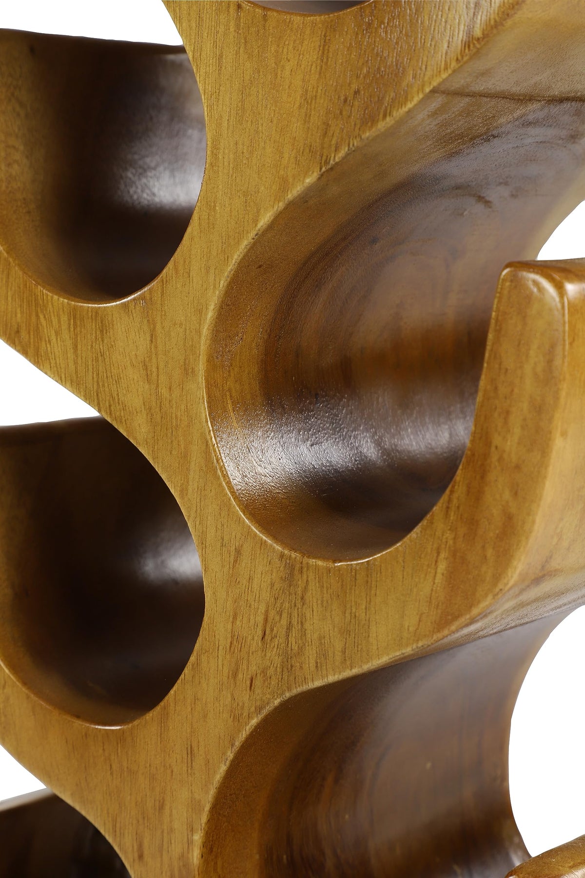 Deco 79 Teak Wood Tree Shape 8 Bottle Wine Rack, 11" x 7" x 28", Brown
