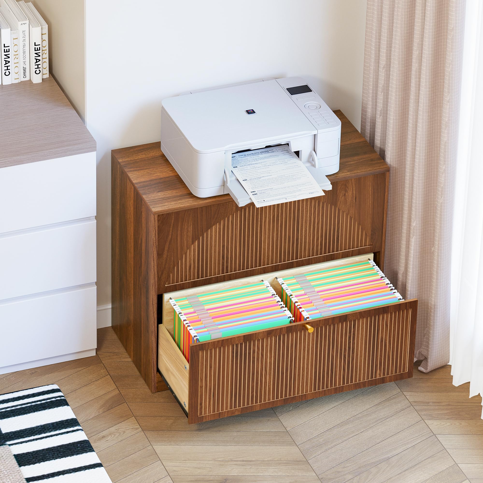 2-Drawer Lateral File Cabinet with Fluted Panel
