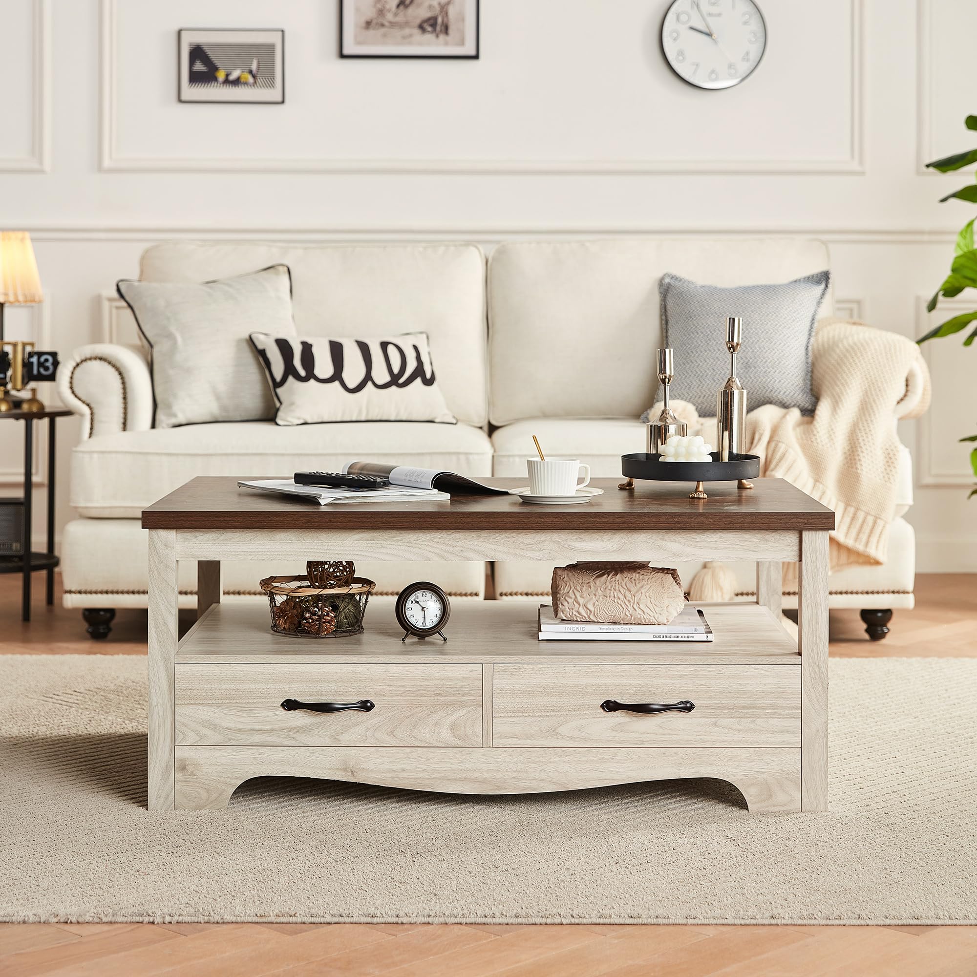 Farmhouse Coffee Table with Storage