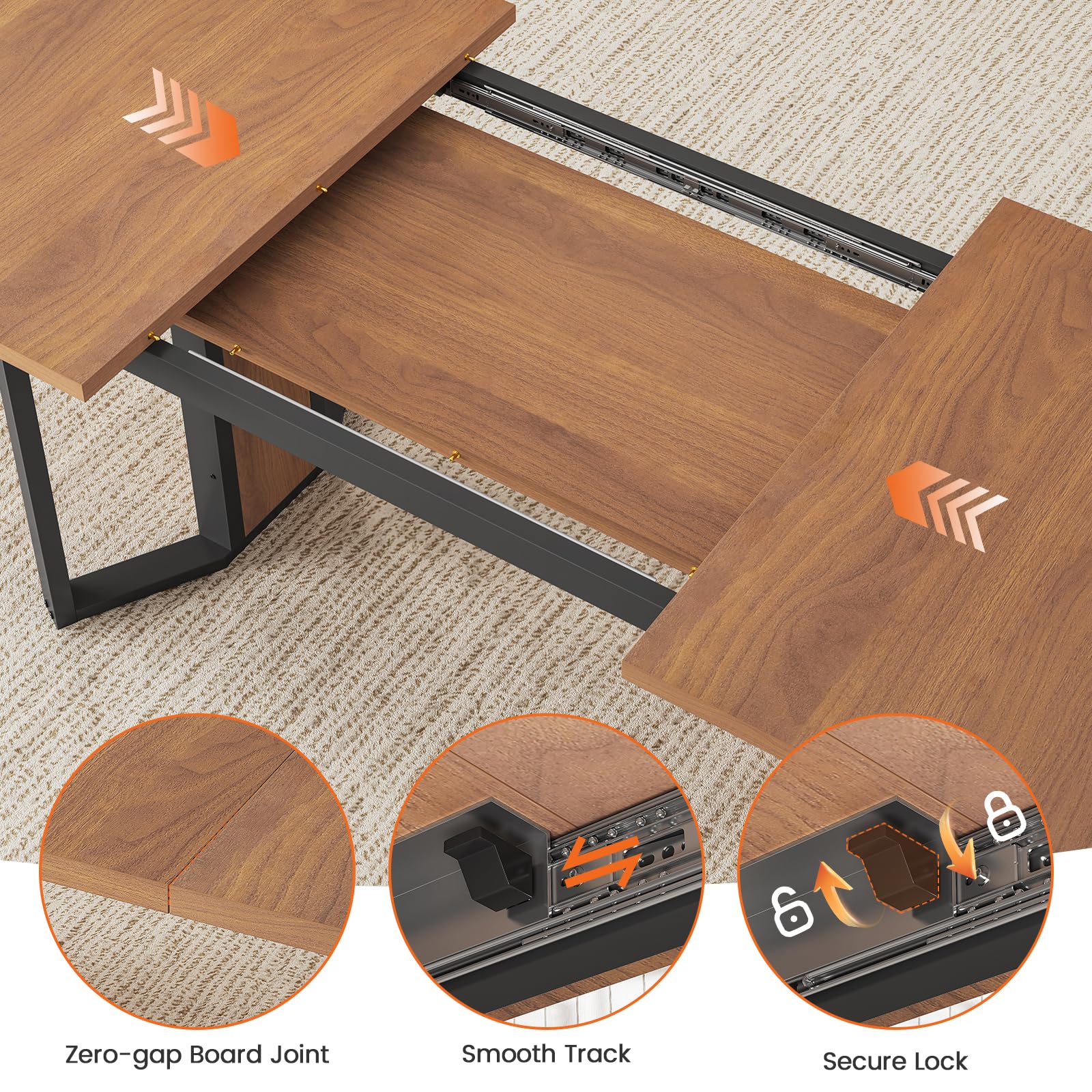 Extendable Dining Table Set for 4-6
