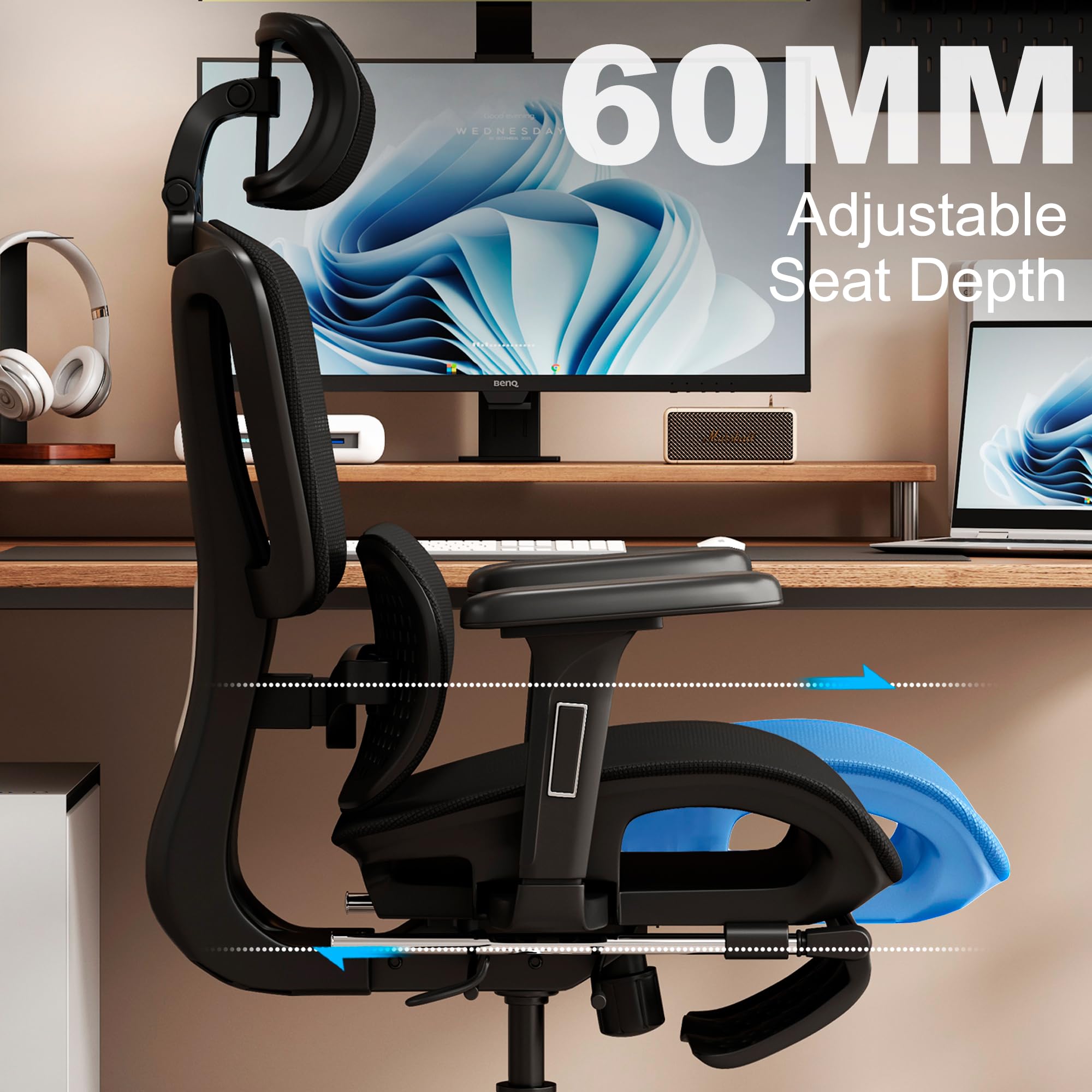 Ergonomic Office Chair with Footrest