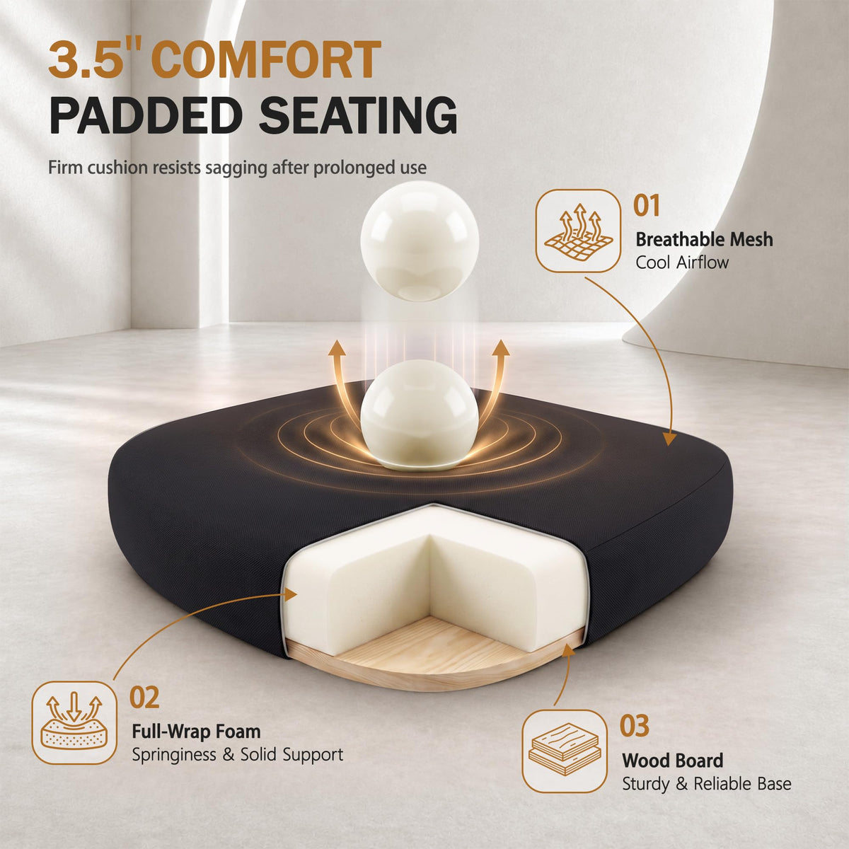 OwgeinSet Ergonomic Office Desk Chair, High Back Mesh Computer Comfy Chair