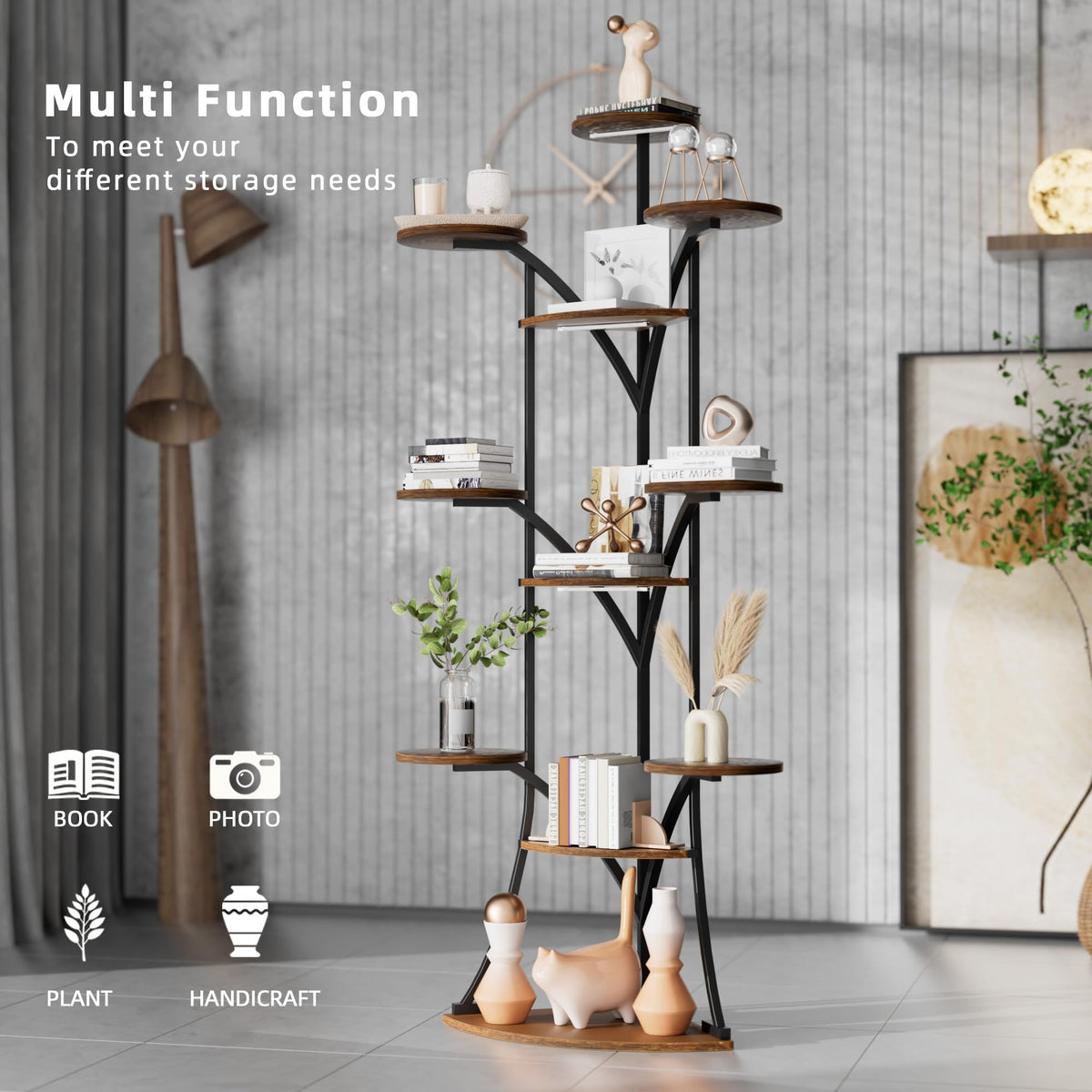 11-Tier Corner Plant Stand with Grow Lights