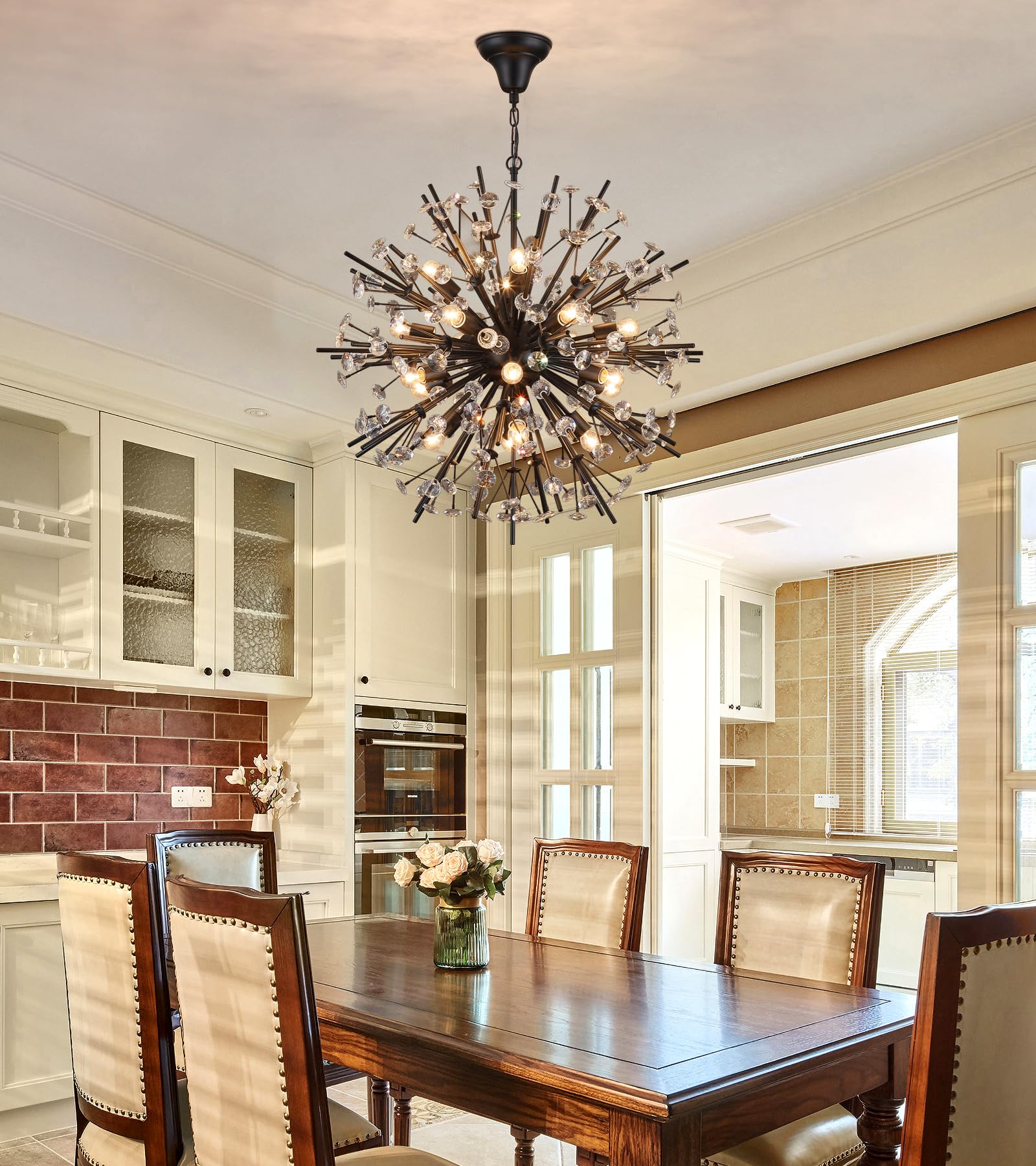 20-Light Firework Crystal Chandelier for High Ceilings
