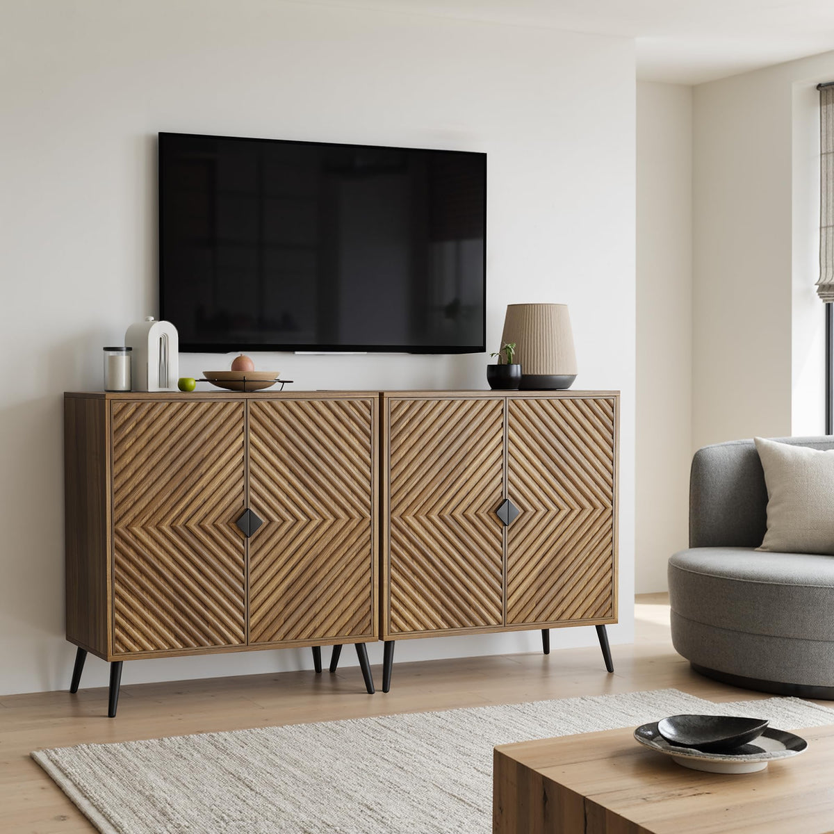 Walnut Sideboard with Adjustable Shelf