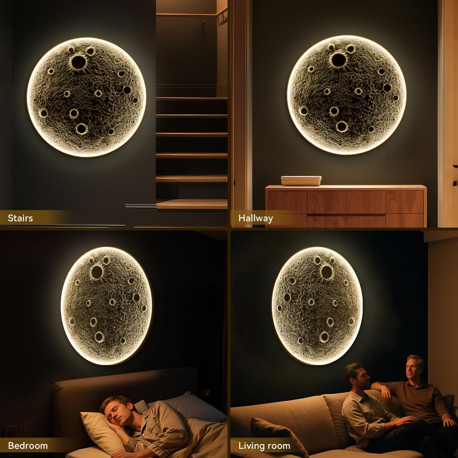 3D Moon Wall Sconce with Remote Control