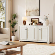 60" 4-Door Sideboard Buffet Cabinet with Adjustable Shelves