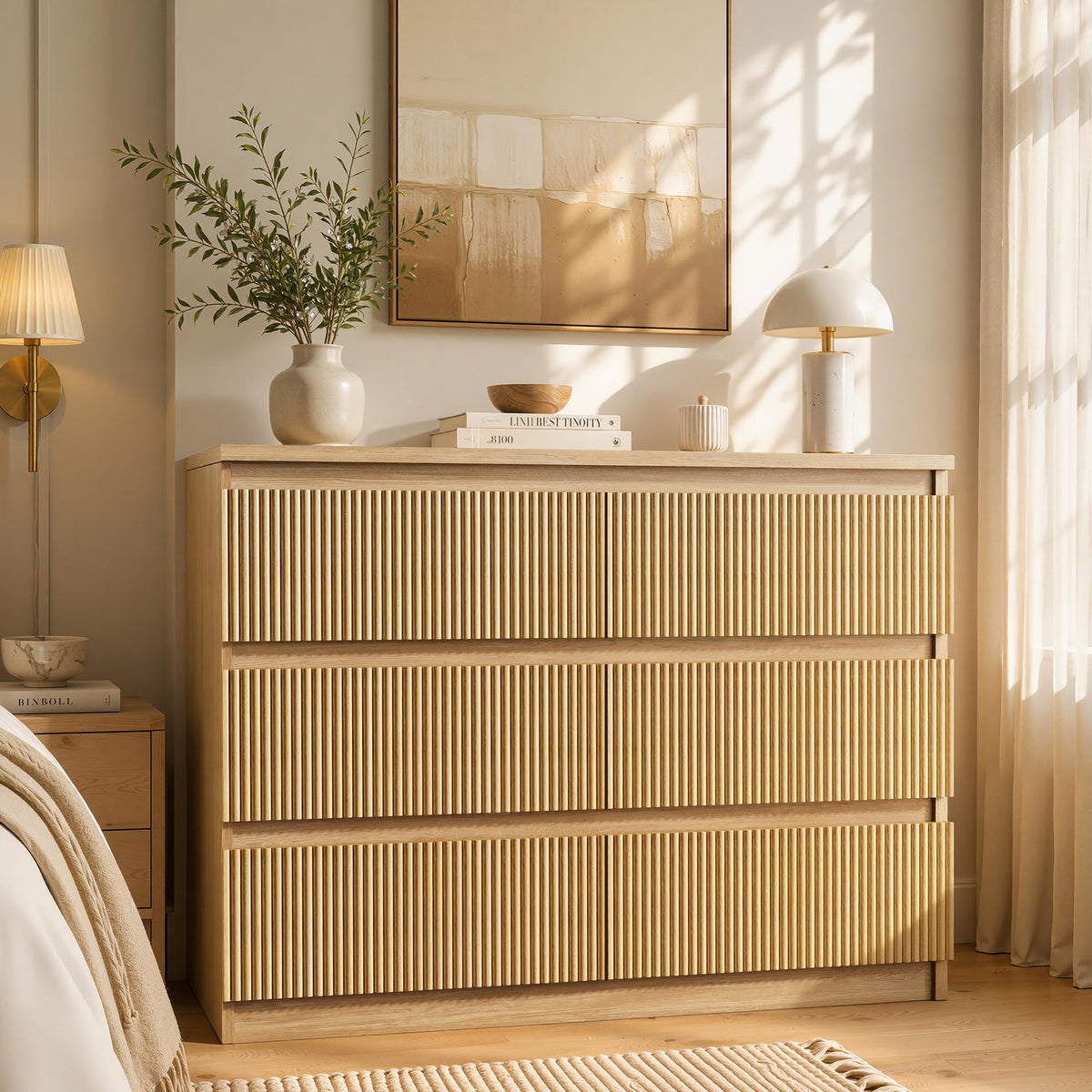 6-Drawer Fluted Dresser